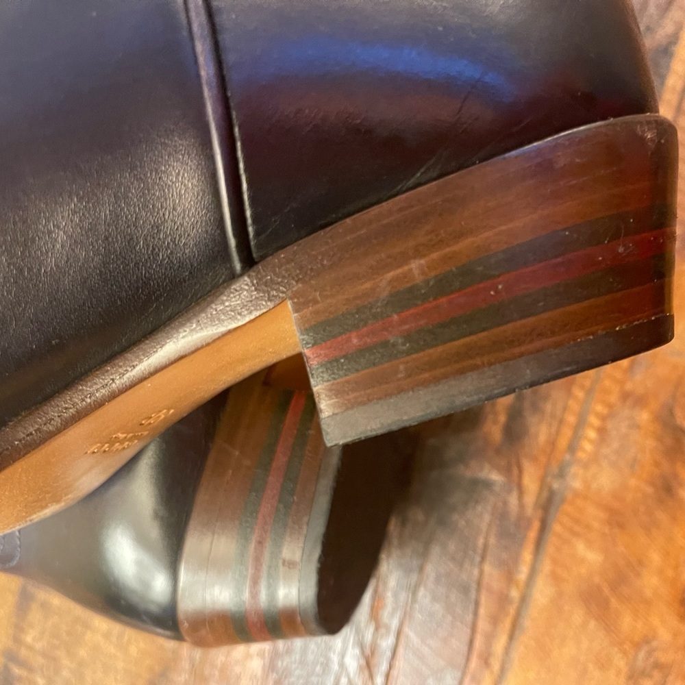 Authentic GUCCI blue/black leather boots, size 9.